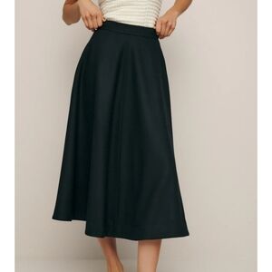 Reformation Maia Wool Skirt Black - Size 0